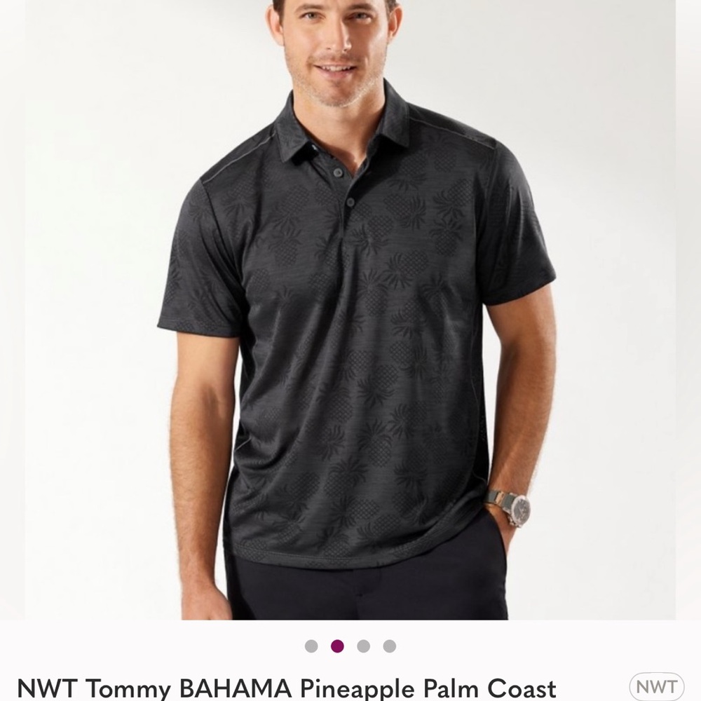 NWT Tommy BAHAMA Pineapple Palm Coast IslandZone® Polo Size M